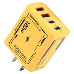 AR-PD14 GaN 120W 충전 어댑터 4포트 2 PD 2 QC 3.0 USB 및 USB-C / 타입-C 고속 충전기, EU 플러그, US 플러그