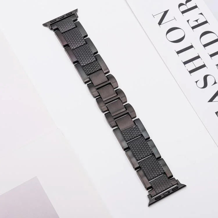 웨이브 스레드 3비즈 스테인리스 스틸 시계 밴드, 애플 워치 46mm / 49mm / 45mm / 44mm용, 애플 워치 42mm / 41mm / 40mm / 38mm용