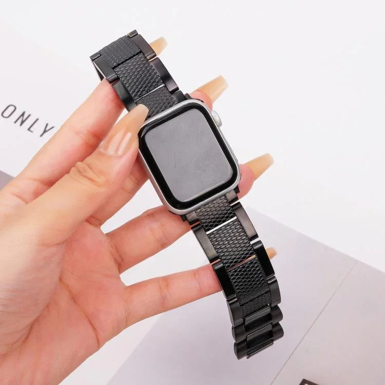 웨이브 스레드 3비즈 스테인리스 스틸 시계 밴드, 애플 워치 46mm / 49mm / 45mm / 44mm용, 애플 워치 42mm / 41mm / 40mm / 38mm용