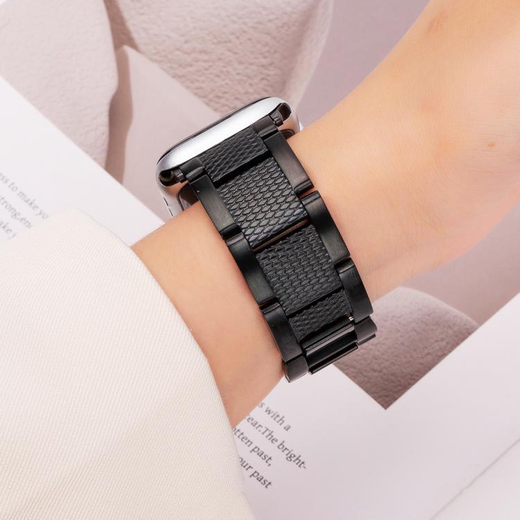 웨이브 스레드 3비즈 스테인리스 스틸 시계 밴드, 애플 워치 46mm / 49mm / 45mm / 44mm용, 애플 워치 42mm / 41mm / 40mm / 38mm용