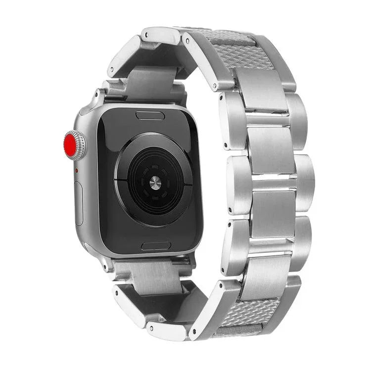 웨이브 스레드 3비즈 스테인리스 스틸 시계 밴드, 애플 워치 46mm / 49mm / 45mm / 44mm용, 애플 워치 42mm / 41mm / 40mm / 38mm용