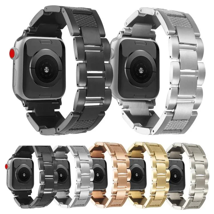 웨이브 스레드 3비즈 스테인리스 스틸 시계 밴드, 애플 워치 46mm / 49mm / 45mm / 44mm용, 애플 워치 42mm / 41mm / 40mm / 38mm용