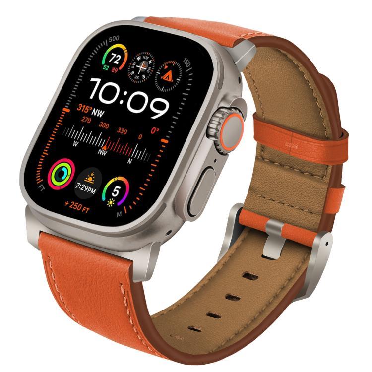 티타늄 버클 나파 천연 가죽 시계줄, 애플 워치 46mm / 49mm / 45mm / 44mm용