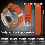 티타늄 버클 나파 천연 가죽 시계줄, 애플 워치 46mm / 49mm / 45mm / 44mm용