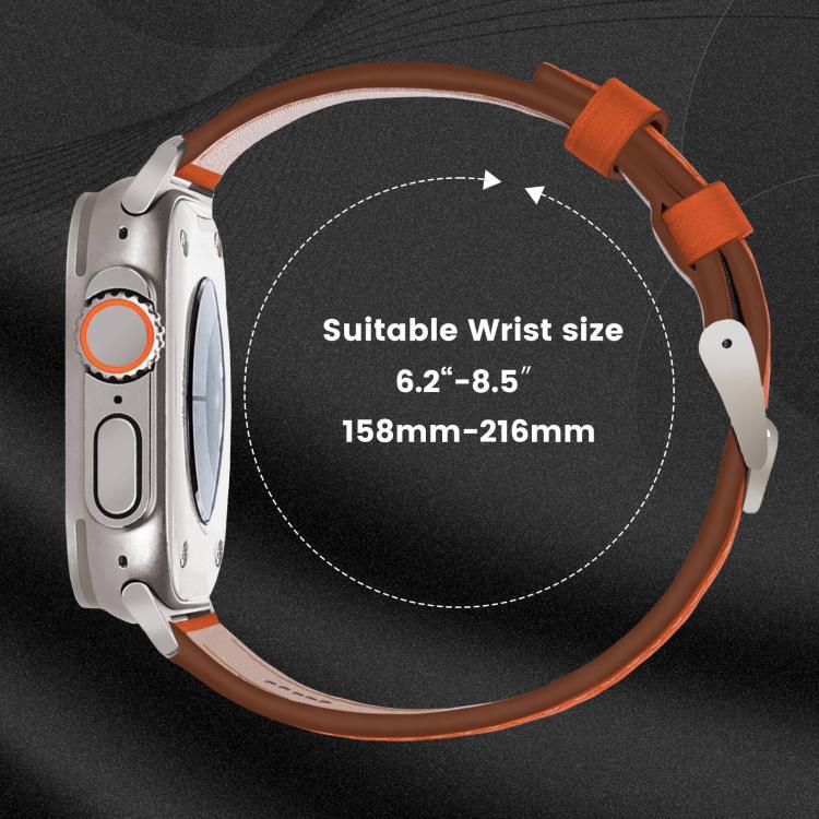 티타늄 버클 나파 천연 가죽 시계줄, 애플 워치 46mm / 49mm / 45mm / 44mm용