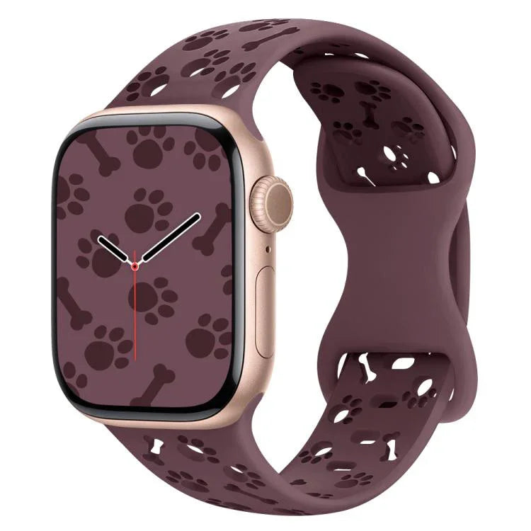 강아지 발바닥 뼈 나비 버클 실리콘 시계줄, 애플 워치 46mm / 49mm / 45mm / 44mm용, 애플 워치 42mm / 41mm / 40mm / 38mm용
