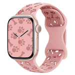 강아지 발바닥 뼈 나비 버클 실리콘 시계줄, 애플 워치 46mm / 49mm / 45mm / 44mm용, 애플 워치 42mm / 41mm / 40mm / 38mm용