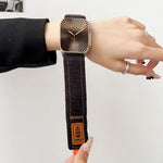 데님 나일론 후크 앤 루프 패스너 캔버스 시계줄, 애플 워치 46mm / 49mm / 45mm / 44mm용, 애플 워치 42mm / 41mm / 40mm / 38mm용