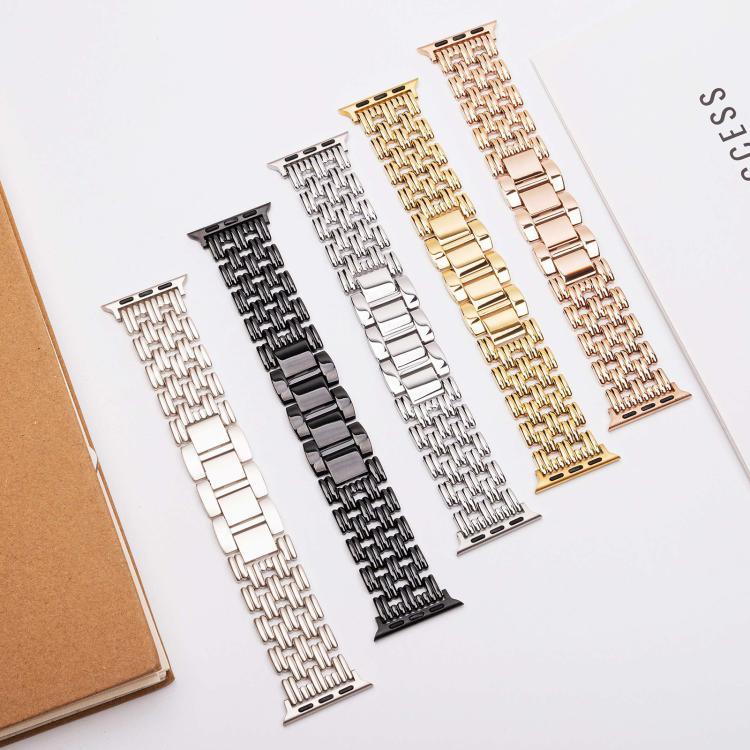 5구 줄무늬 스테인리스 스틸 시계줄, 애플 워치 46mm / 49mm / 45mm / 44mm용, 애플 워치 42mm / 41mm / 40mm / 38mm용