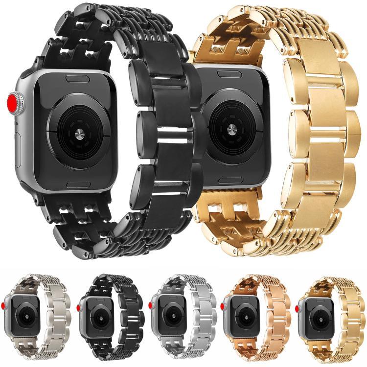 5구 줄무늬 스테인리스 스틸 시계줄, 애플 워치 46mm / 49mm / 45mm / 44mm용, 애플 워치 42mm / 41mm / 40mm / 38mm용