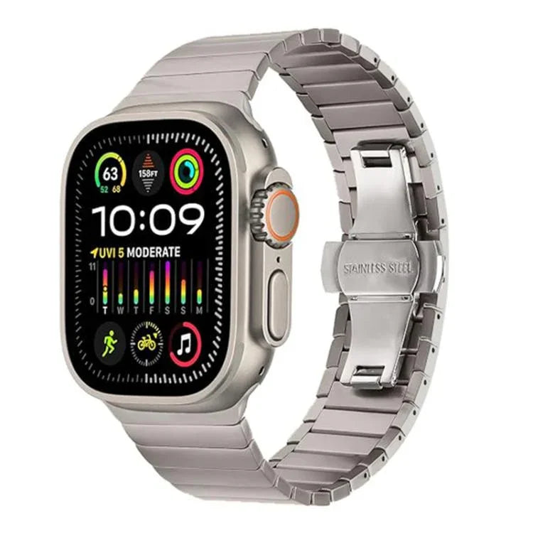 나비 버클 단일 구 티타늄 합금 시계줄, 애플 워치 46mm / 49mm / 45mm / 44mm용