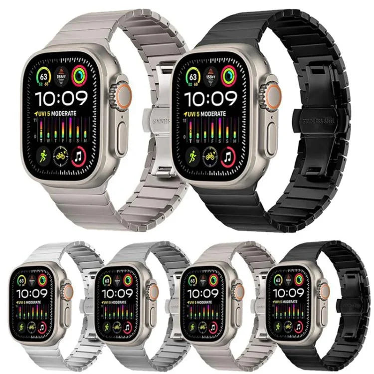 나비 버클 단일 구 티타늄 합금 시계줄, 애플 워치 46mm / 49mm / 45mm / 44mm용