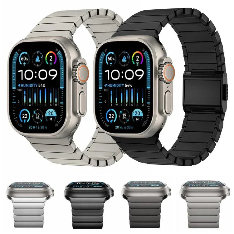 대나무 노먼 버클 순수 티타늄 시계줄, 애플 워치 46mm / 49mm / 45mm / 44mm용