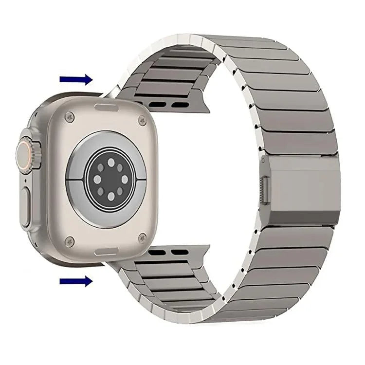 대나무 노먼 버클 순수 티타늄 시계줄, 애플 워치 46mm / 49mm / 45mm / 44mm용