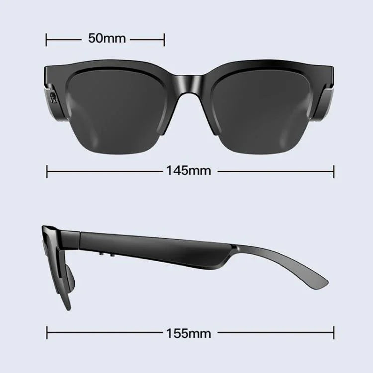 E60 ENC 소음 감소 스마트 오디오 블루투스 안경, E60 (블랙), E60 (투명)
