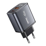 REMAX U2-AC 45W USB 및 타입-C GaN 디지털 디스플레이 고속 충전기, EU 플러그, UK 플러그
