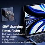 REMAX U2-AC 67W USB 및 타입-C GaN 디지털 디스플레이 고속 충전기, EU 플러그, UK 플러그