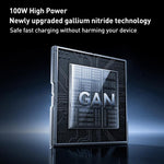 REMAX U2-AC 100W USB 및 듀얼 타입-C GaN 디지털 디스플레이 고속 충전기, EU 플러그