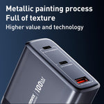 REMAX U2-AC 100W USB 및 듀얼 타입-C GaN 디지털 디스플레이 고속 충전기, EU 플러그