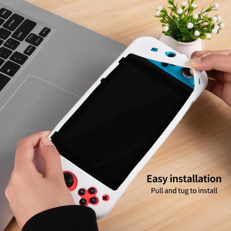 Game Console Solid Color Silicone Full Protective Case, For Nintendo Switch