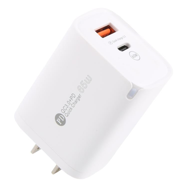 AR-PD12 65W QC3.0 USB 및 USB-C / 타입-C PD 퀵 충전기, US 플러그, US 플러그