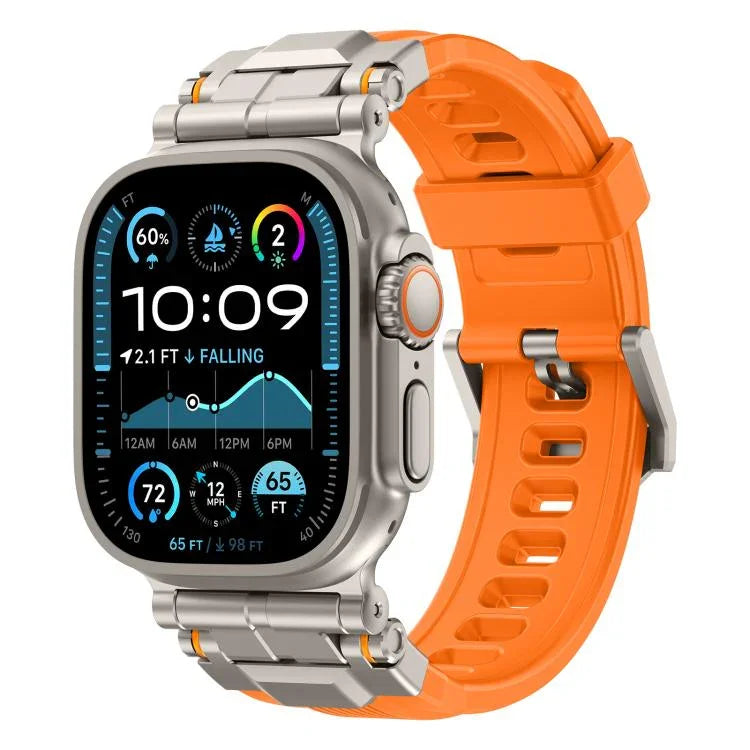 합금 커넥터 실리콘 시계 스트랩, 애플 워치 46mm / 49mm / 45mm / 44mm용