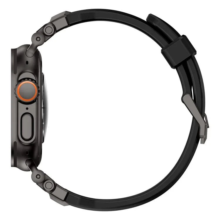 합금 커넥터 실리콘 시계 스트랩, 애플 워치 46mm / 49mm / 45mm / 44mm용