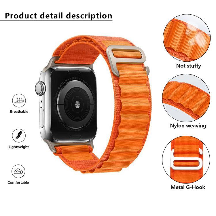 Kalebol 알라인 나일론 루프 시계 밴드, 애플 워치 46mm / 49mm / 45mm / 44mm용, 애플 워치 42mm / 41mm / 40mm / 38mm용