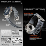 Kalebol 하이 스트레치 실리콘 아머 시계 밴드, 애플 워치 46mm / 49mm / 45mm / 44mm용