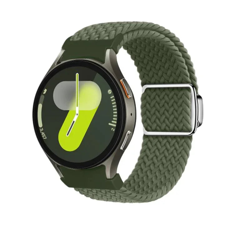 Kalebol Button Braided Loop Magnetic Buckle Watch Band, For Samsung Galaxy Watch 5 Pro / 6 / 7