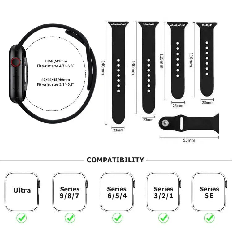 Kalebol 리버스 버클 실리콘 시계 밴드, 애플 워치 46mm / 49mm / 45mm / 44mm용, 애플 워치 42mm / 41mm / 40mm / 38mm용