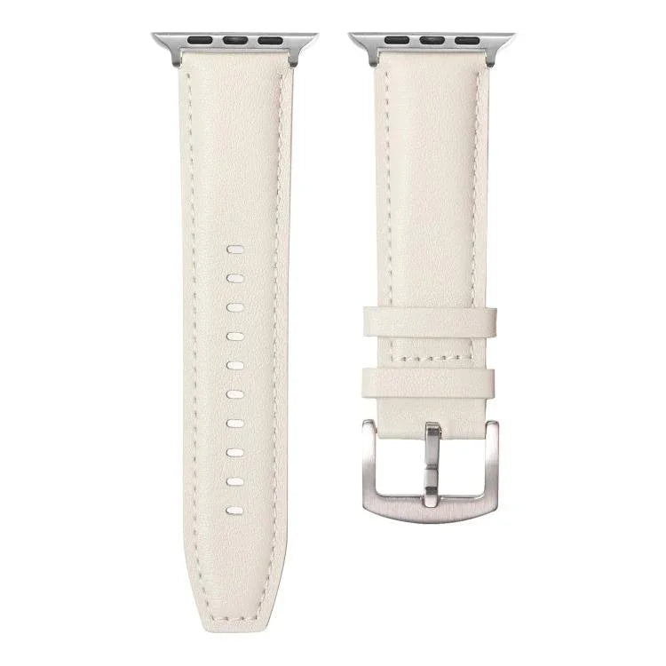 Kalebol 무지 천연 가죽 시계 밴드, 애플 워치 46mm / 49mm / 45mm / 44mm용, 애플 워치 42mm / 41mm / 40mm / 38mm용