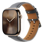 Kalebol 무지 천연 가죽 시계 밴드, 애플 워치 46mm / 49mm / 45mm / 44mm용, 애플 워치 42mm / 41mm / 40mm / 38mm용