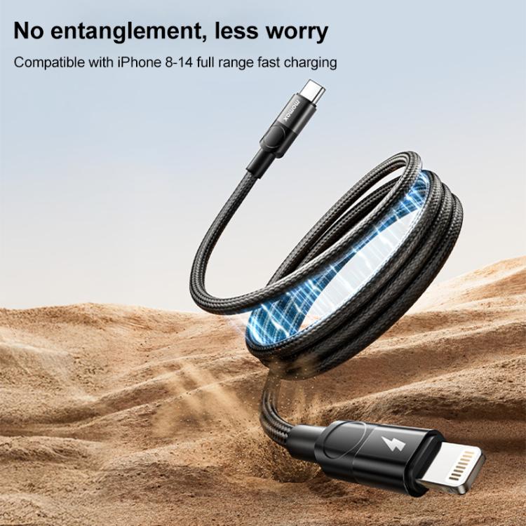 MOMAX DL57D Mag.Link 60W Type-C to 8핀 자석 꼬임 고속 충전 데이터 케이블, 길이:1m