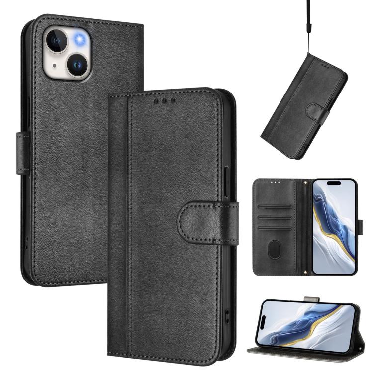 라인 스플라이싱 버클 레트로 가죽 휴대폰 케이스, 아이폰 16 프로용, 아이폰 16 플러스용, 아이폰 16용, 아이폰 15 프로 맥스용, 아이폰 15 프로용, 아이폰 15 플러스용