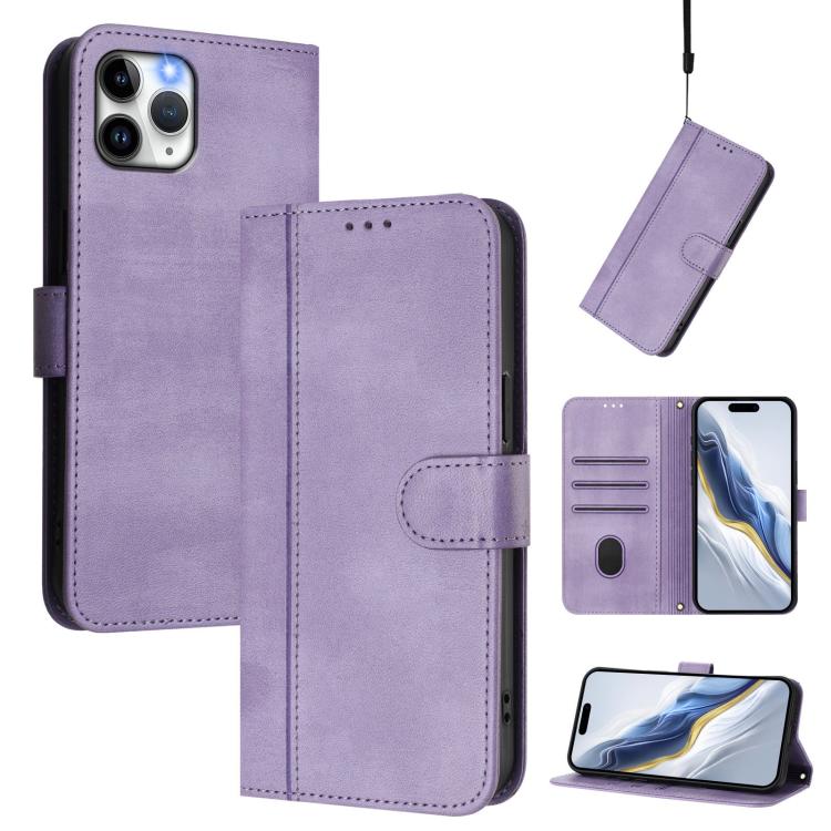 라인 스플라이싱 버클 레트로 가죽 휴대폰 케이스, iPhone 11 Pro Max용, iPhone 11용, iPhone 11 Pro용, iPhone X / XS용, iPhone XR용, iPhone XS Max용