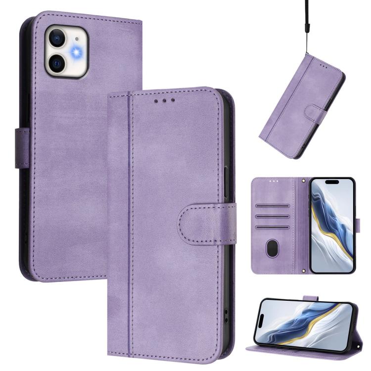 라인 스플라이싱 버클 레트로 가죽 휴대폰 케이스, iPhone 11 Pro Max용, iPhone 11용, iPhone 11 Pro용, iPhone X / XS용, iPhone XR용, iPhone XS Max용