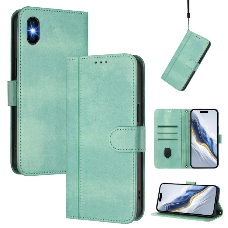 라인 스플라이싱 버클 레트로 가죽 휴대폰 케이스, iPhone 11 Pro Max용, iPhone 11용, iPhone 11 Pro용, iPhone X / XS용, iPhone XR용, iPhone XS Max용
