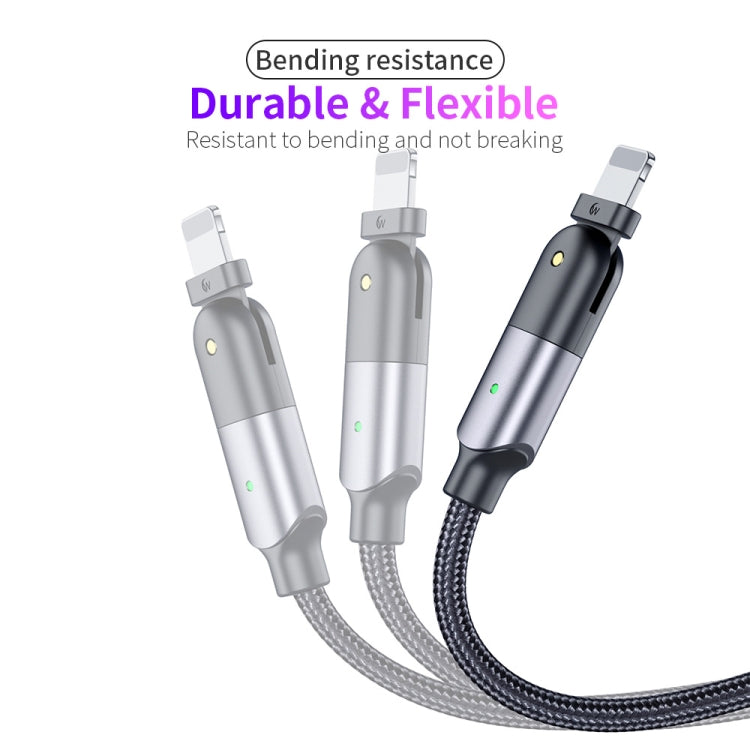 2.4A USB to 8핀 180도 회전형 엘보 충전 케이블, 1.2m 8핀, 2m 8핀