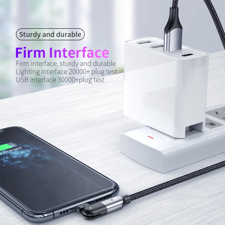 2.4A USB to 8핀 180도 회전형 엘보 충전 케이블, 1.2m 8핀, 2m 8핀