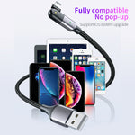 2.4A USB to 8핀 180도 회전형 엘보 충전 케이블, 1.2m 8핀, 2m 8핀