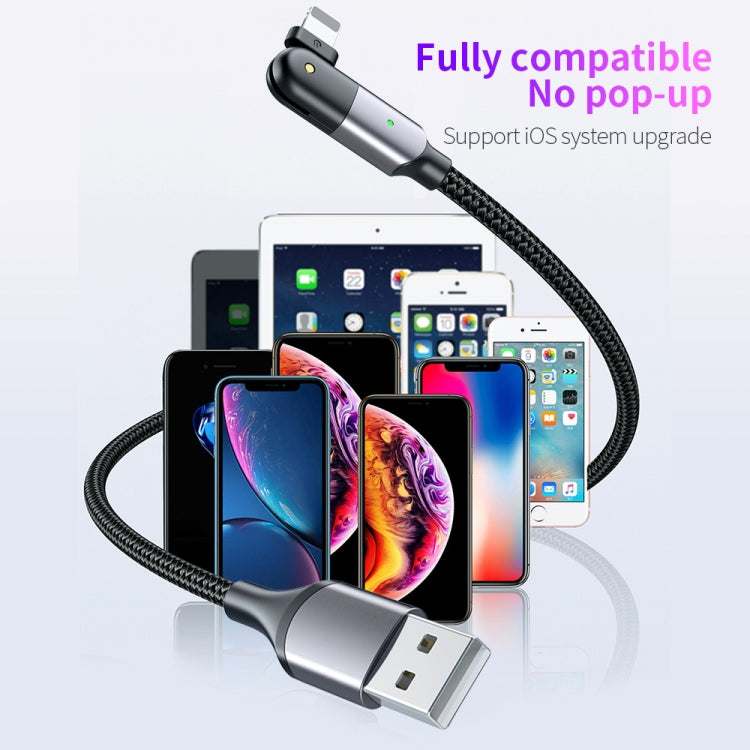 2.4A USB to 8핀 180도 회전형 엘보 충전 케이블, 1.2m 8핀, 2m 8핀