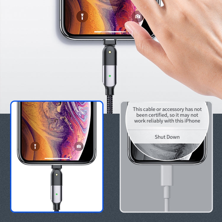 2.4A USB to 8핀 180도 회전형 엘보 충전 케이블, 1.2m 8핀, 2m 8핀