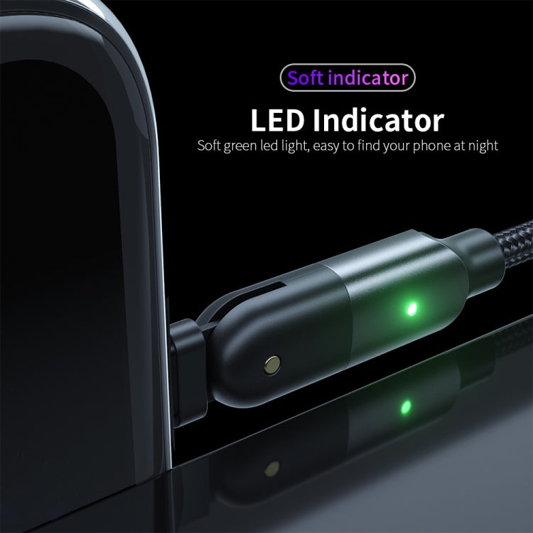 2.4A USB to 8핀 180도 회전형 엘보 충전 케이블, 1.2m 8핀, 2m 8핀