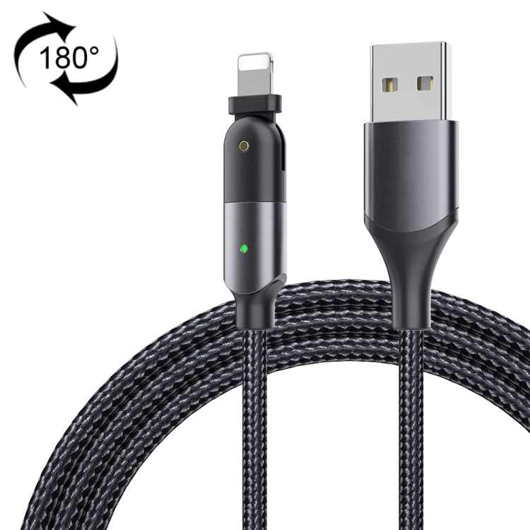 2.4A USB to 8핀 180도 회전형 엘보 충전 케이블, 1.2m 8핀, 2m 8핀