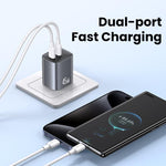 USAMS CC306 T66 45W Dual USB-C / Type-C GaN Fast Charger, US Plug, CC306