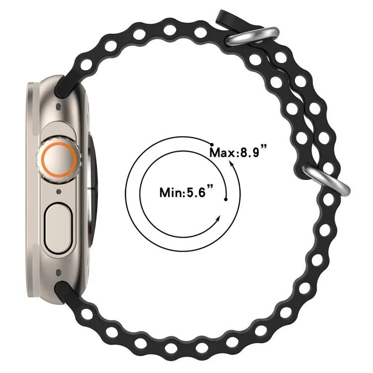 xDfind 오션 실리콘 시계줄, Apple Watch 46mm / 49mm / 45mm / 44mm용, Apple Watch 42mm / 41mm / 40mm / 38mm용