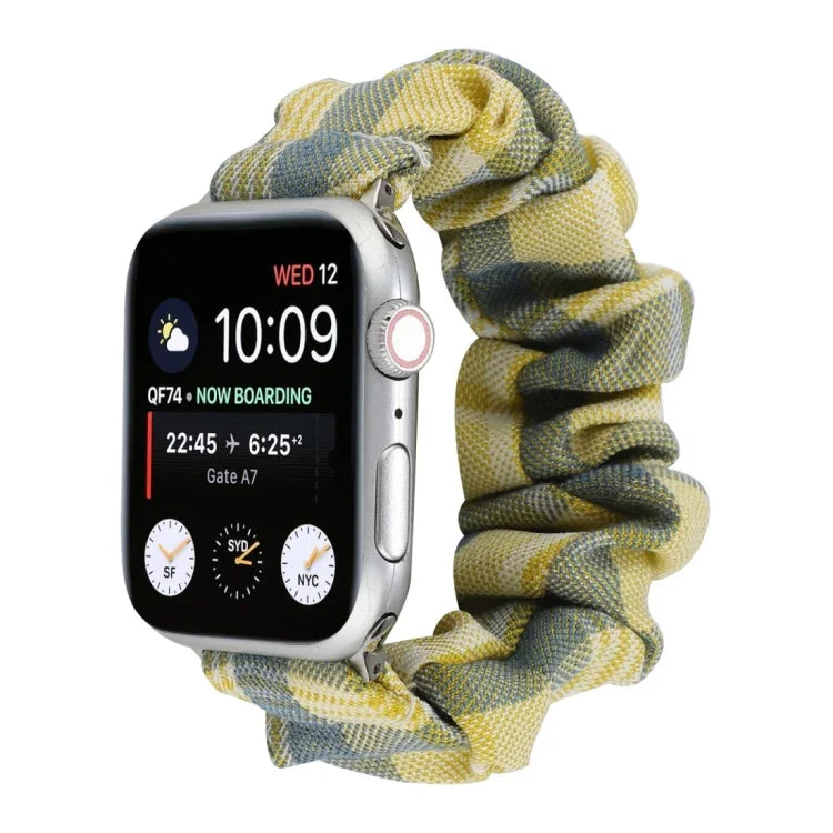 JK 유니폼 스타일 천 + 스테인리스 스틸 시계줄, Apple Watch 시리즈 7 45mm / 6 & SE & 5 & 4 44mm / 3 & 2 & 1 42mm용, Apple Watch 시리즈 7 41mm / 6 & SE & 5 & 4 40mm / 3 & 2 & 1 38mm용