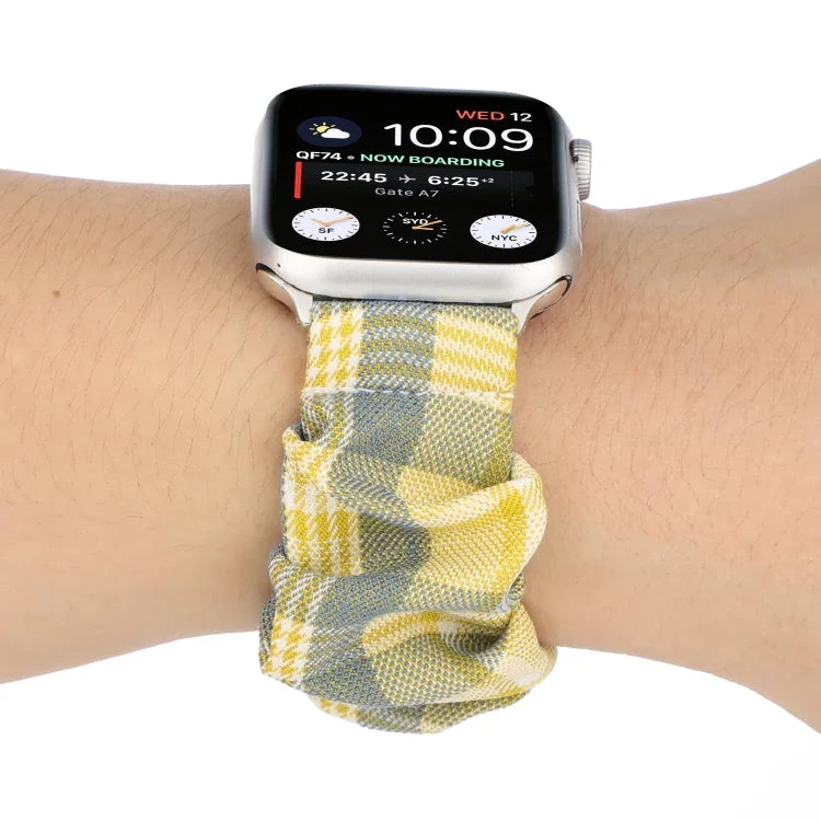 JK 유니폼 스타일 천 + 스테인리스 스틸 시계줄, Apple Watch 시리즈 7 45mm / 6 & SE & 5 & 4 44mm / 3 & 2 & 1 42mm용, Apple Watch 시리즈 7 41mm / 6 & SE & 5 & 4 40mm / 3 & 2 & 1 38mm용