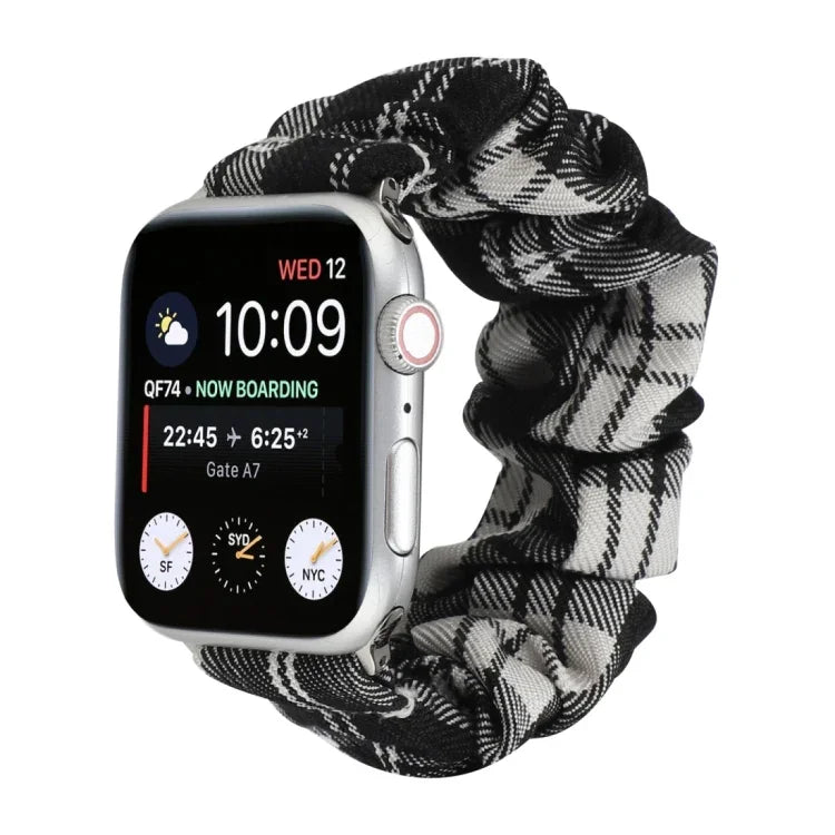 JK 유니폼 스타일 천 + 스테인리스 스틸 시계줄, Apple Watch 시리즈 7 45mm / 6 & SE & 5 & 4 44mm / 3 & 2 & 1 42mm용, Apple Watch 시리즈 7 41mm / 6 & SE & 5 & 4 40mm / 3 & 2 & 1 38mm용